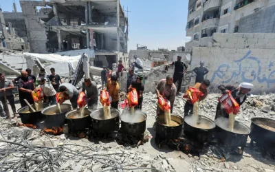 Charity kitchen feeds dozens in the rubble of Khan Younis city