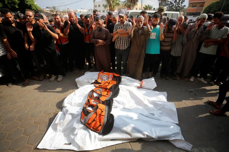 Family, friends bid farewell to rescue medics targeted, killed in Israeli strike