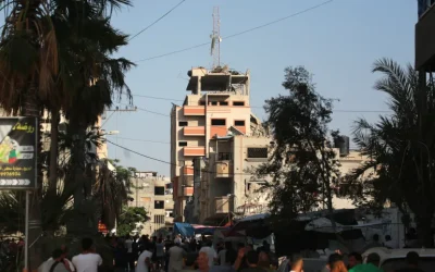 Photographs capture moment Israeli attack hits Bureij refugee camp