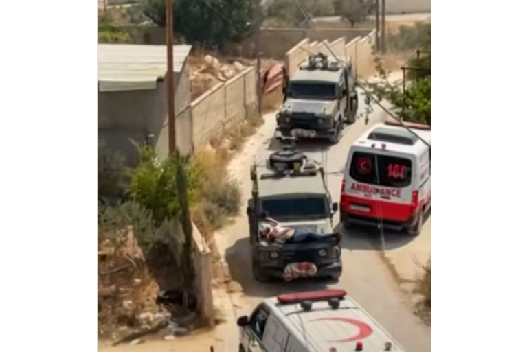 Israeli forces strap injured Palestinian to vehicle to use as human shield