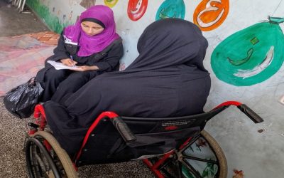 Rawya Hillis, a wheelchair-bound woman, suffers the ravages of war and displacement
