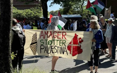 Denmark protesters spray red paint on Foreign Ministry building for Israel attacks in Palestine