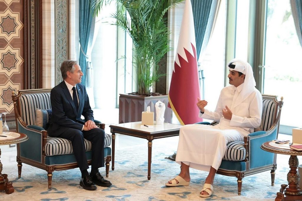 This image has an empty alt attribute; its file name is Secretary_Blinken_met_with_Amir_of_Qatar_Tamim_bin_Hamad_Al_Thani_in_Doha_on_October_24_2024-1280x853-1-1024x682.jpg